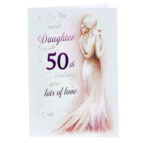 buy 50th birthday card daughter lots of love for gbp 1 99 card factory uk