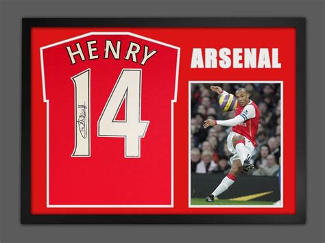 Thierry Henry Hand Signed Arsenal Fc Football Shirt In Framed Grand