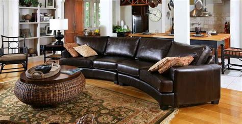 Gorgeous Rustic Leather Sectional Sofa Curved Rustic Leather Sectional