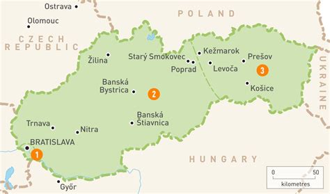 Slovensko Mapa Slovensko V Mapy V Chodn Evropa Evropa