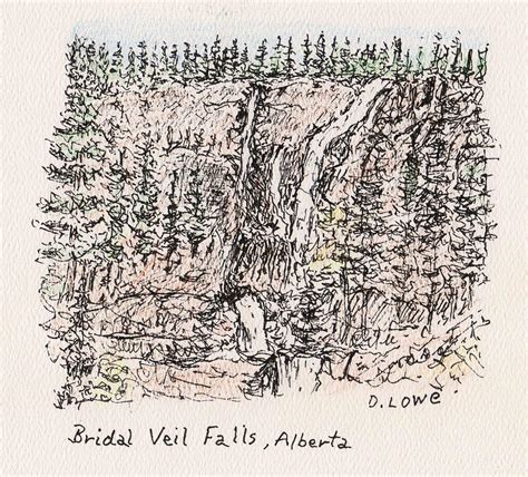 Bridal Veil Falls Banff N P Alberta Drawing By Danny Lowe Fine