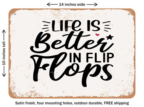 Decorative Metal Sign Life Is Better In Flip Flops 4 Vintage