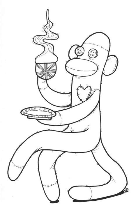Sock Monkey Coloring Pages Printable Sock Monkey For My Alicat