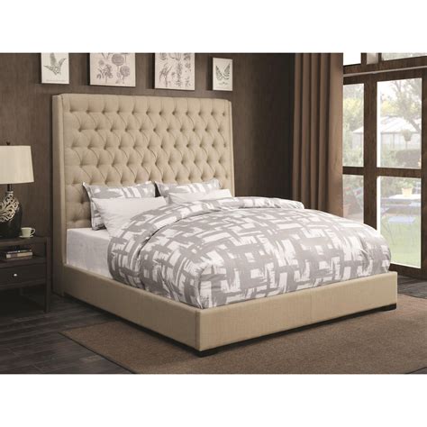 Coaster Upholstered Beds 300722ke Upholstered King Bed With Diamond