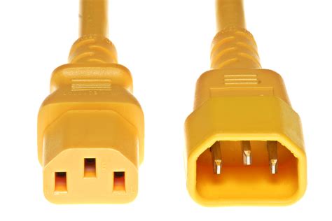 4 Foot Yellow C13 To C14 Power Cord 15 Amp C14 C13 Power Cable