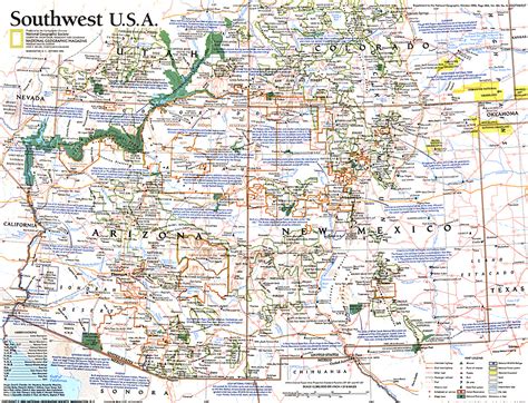 Tourist Map Southwest Usa