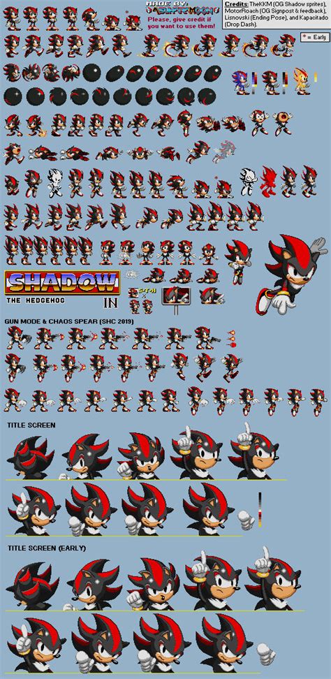 Shadow In Sonic 1 Sprite Sheet And Release By Asuharamoon On Deviantart