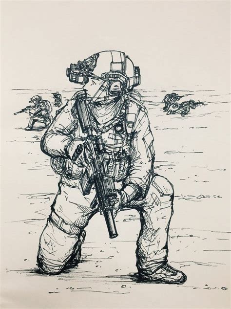 Drawtober 5 By Thomchen114 Military Drawings Military Artwork Army
