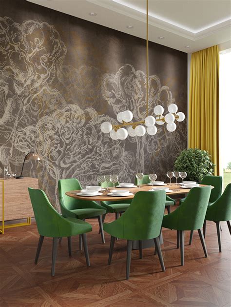 These pvc dining room wallpapers are unique in designs, appealing for every type of decorations, and most importantly, protect your walls from if you are an interior designer or love decorating your home frequently with modern designs, these dining room wallpapers are definitely what you need. Hidden Forest | Dining room wallpaper, Dining room design ...