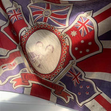 King George Vi And Queen Elizabeth The Queen Mother Coronation Flag