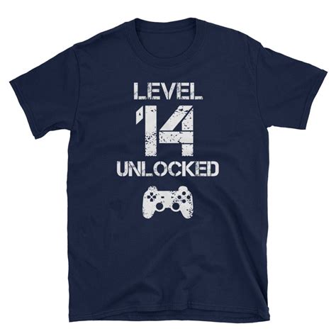 Level 14 Unlocked Unisex T Shirt 14th Birthday Gamer T Etsy