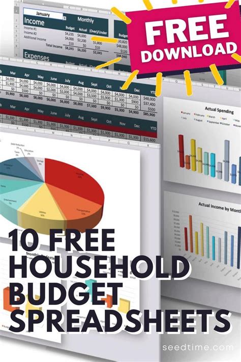 10 Free Household Budget Spreadsheets Budgeting Budget Spreadsheet