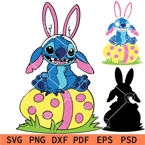 Easter Stitch Svg Stitch Easter Egg Svg Bunny Stitch Layered Svg