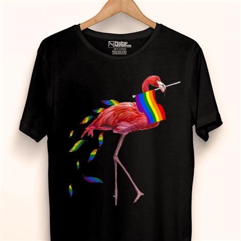 Pretty Gay Pride Pink Flamingo Lgbt Pride Month Shirt Hoodie Sweater Longsleeve T Shirt
