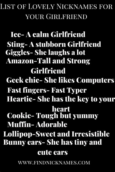 Lovely Nicknames For Your Girlfriend With Meanings Find Nicknames