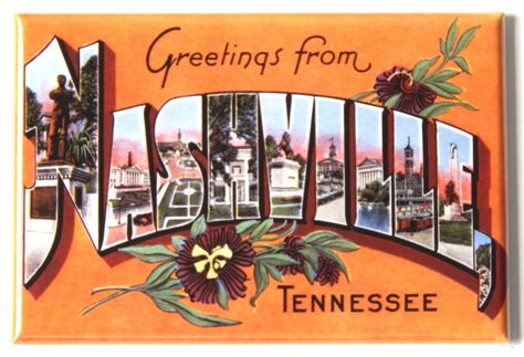 Greetings From Nashville Tennessee Fridge Magnet Style Etsy Uk
