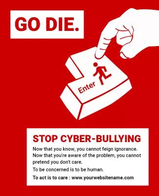 No Cyber Bullying Posters