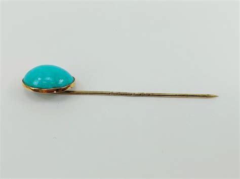 9ct Yellow Gold And Turquoise Pin Brooch Sally Antiques