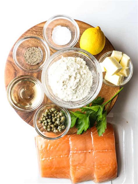 My recipe is full of lemon, capers, and buttery. Salmon Meuniere | BecomeBetty.com
