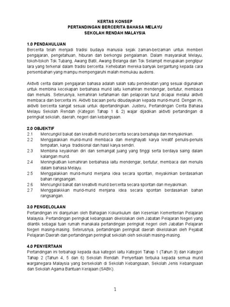 Pdf Kertas Konsep Pertandingan Bercerita Bahasa Melayu Sr 1