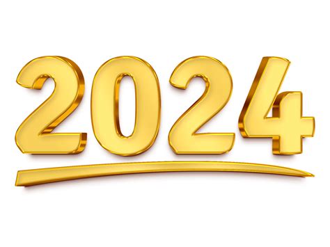 Happy New Year 2024 Number 2024 3d Gold 32499784 Png 2024