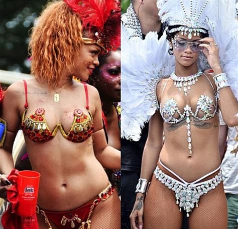Rihanna Struts Her Stuff In Bejeweled Bikini For Barbados Parade