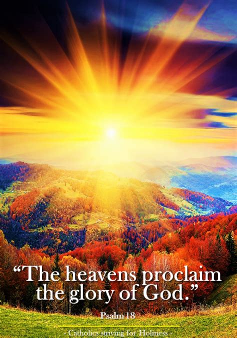 The Heavens Proclaim The Glory Of God Ps 18 Catholics Striving For
