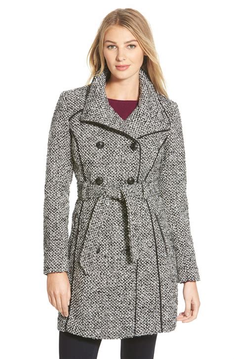 Guess Belted Tweed Trench Coat Nordstrom