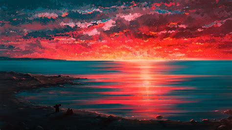 3840x2160 Pixel Sunset Digital Art 4k Wallpaper Hd Ar