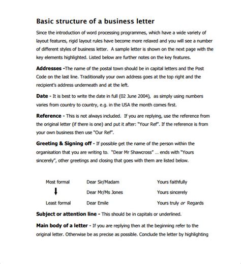 business letter templates   ms word
