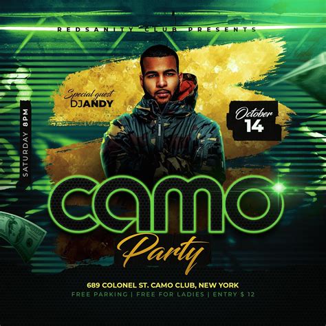 Camo Party Flyer Party Flyer Camo Party Flyer