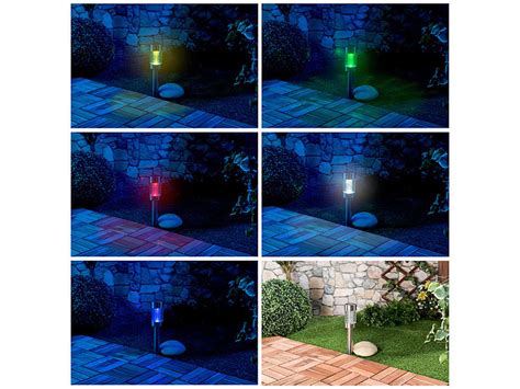 Lunartec Gartenbeleuchtung Solar: Solar-RGB-LED-Wegeleuchte ...