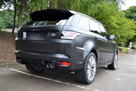 Time to make a statement. Range Rover Sport SVR Wrapped in Satin Black - Reforma UK