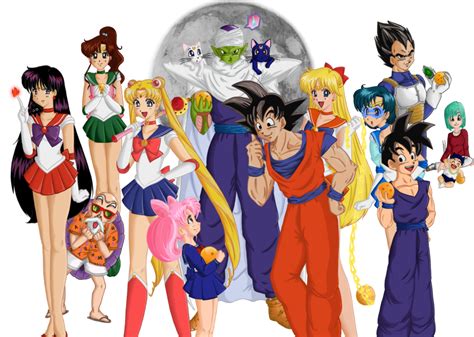 Dbz X Sailor Moon Find The Dragon Balls Coloured By Kariillustrations