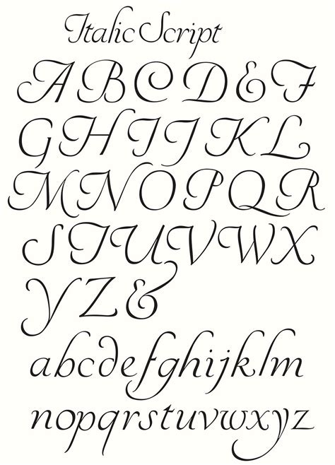 Clipart Alphabet Clipart Letters Italic Script Letters Vector Etsy