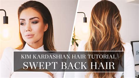Hair Tutorial Kim Kardashian Swept Back Hair Pia Muehlenbeck Youtube