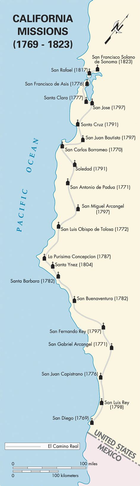 Map Of California Missions Printable Stephenson