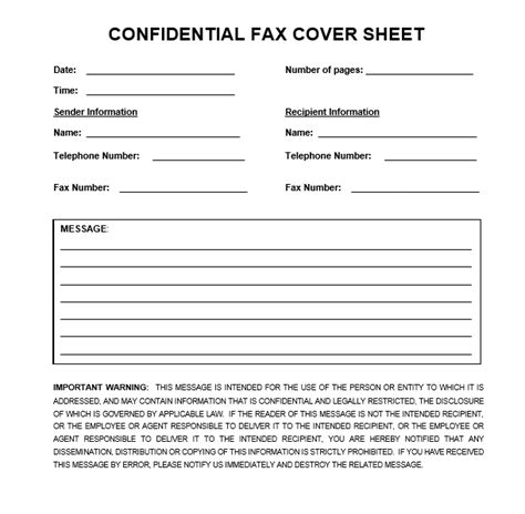 Fax Cover Sheet Confidential Sample Fax Cover Sheet