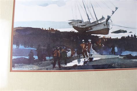 Andrew Wyeth American 1917 2009 Schooner Aground Original Collotype