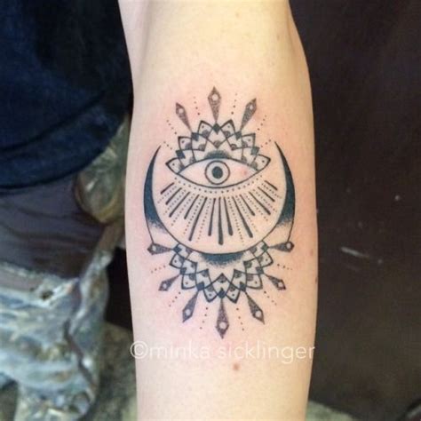 We pride ourselves for the calm and serene vibe that will instantly make you feel welcome. Eye moon mandala #nofilter #eyetattoo #moontattoo #mandalatattoo #minkasicklinger (at East Side ...