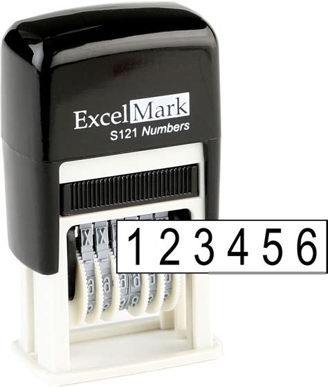 Excelmark Self Inking Rubber Number Stamp Black Numbering