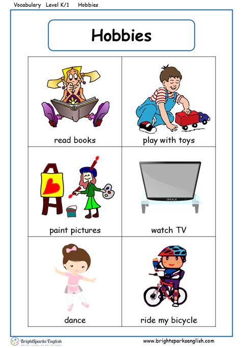 Hobbies Esl Vocabulary Matching Exercise Worksheets