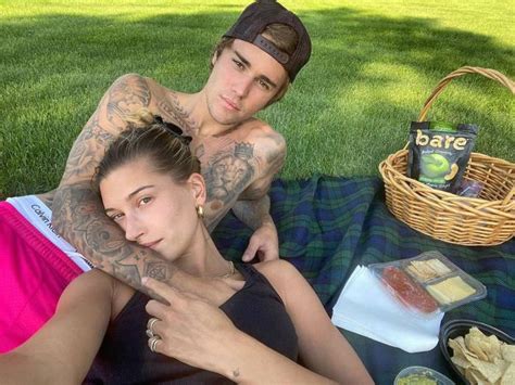 Justin bieber and hailey baldwin are celebrating another experience as a married couple: Justin Bieber, Hailey Baldwin Have a Picnic After Kanye West Visit