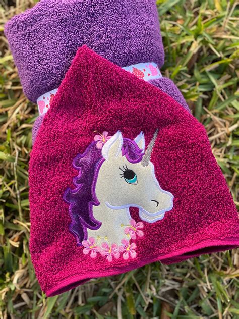 Unicorn Hooded Towels Kids Hooded Towel Character Hooded Etsy