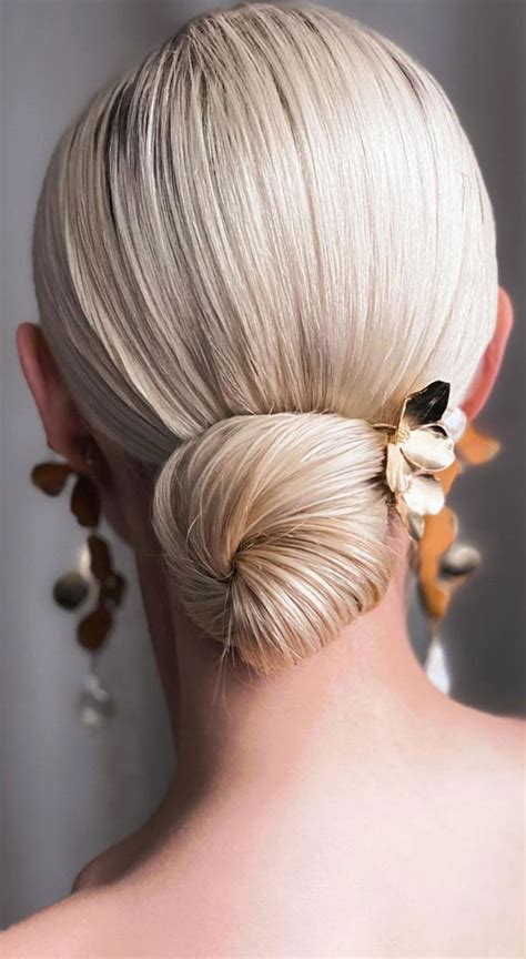 54 Cute Updo Hairstyles That Are Trendy For 2021 Sleek Low Bun