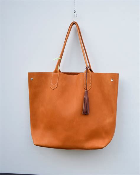 Basic Tote Genuine Leather Tote Bag For Women Leather Bag Etsy
