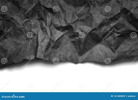 Black Crumpled Wrapping Paper With Torn Border Stock Image Image Of