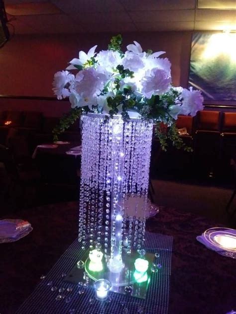 Chandelier Wedding Center Piece For Tabletabletop Etsy Crystal