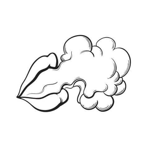 Royalty Free Woman Blowing Smoke Clip Art Vector Images And Illustrations Istock