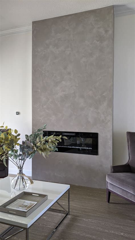 Concrete Finish With Jh Lime Wash Home Fireplace Living Room With